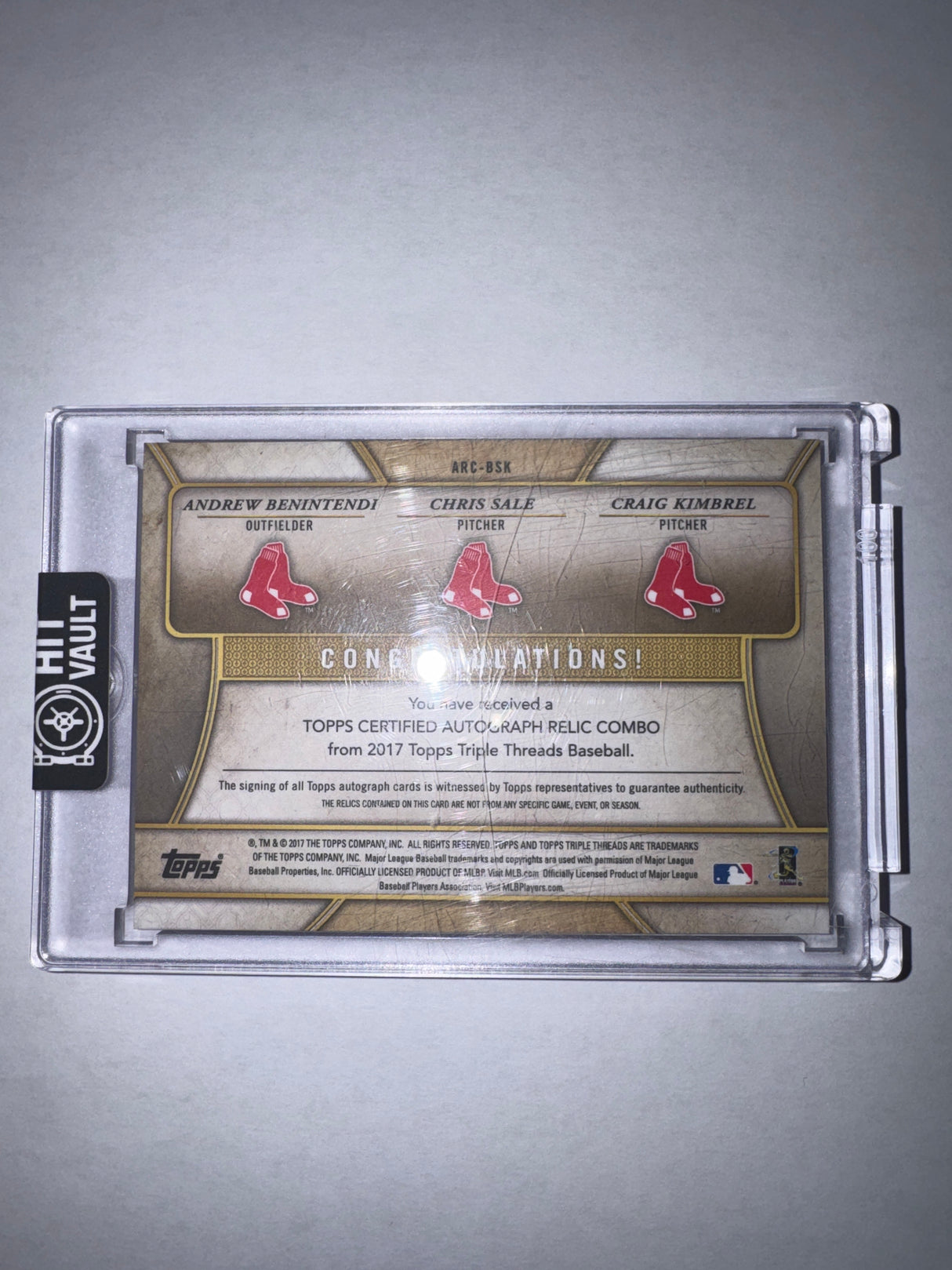 2017 Topps Triple Threads Benintendi Sale Kimbrel Auto Relic /36 Redsox
