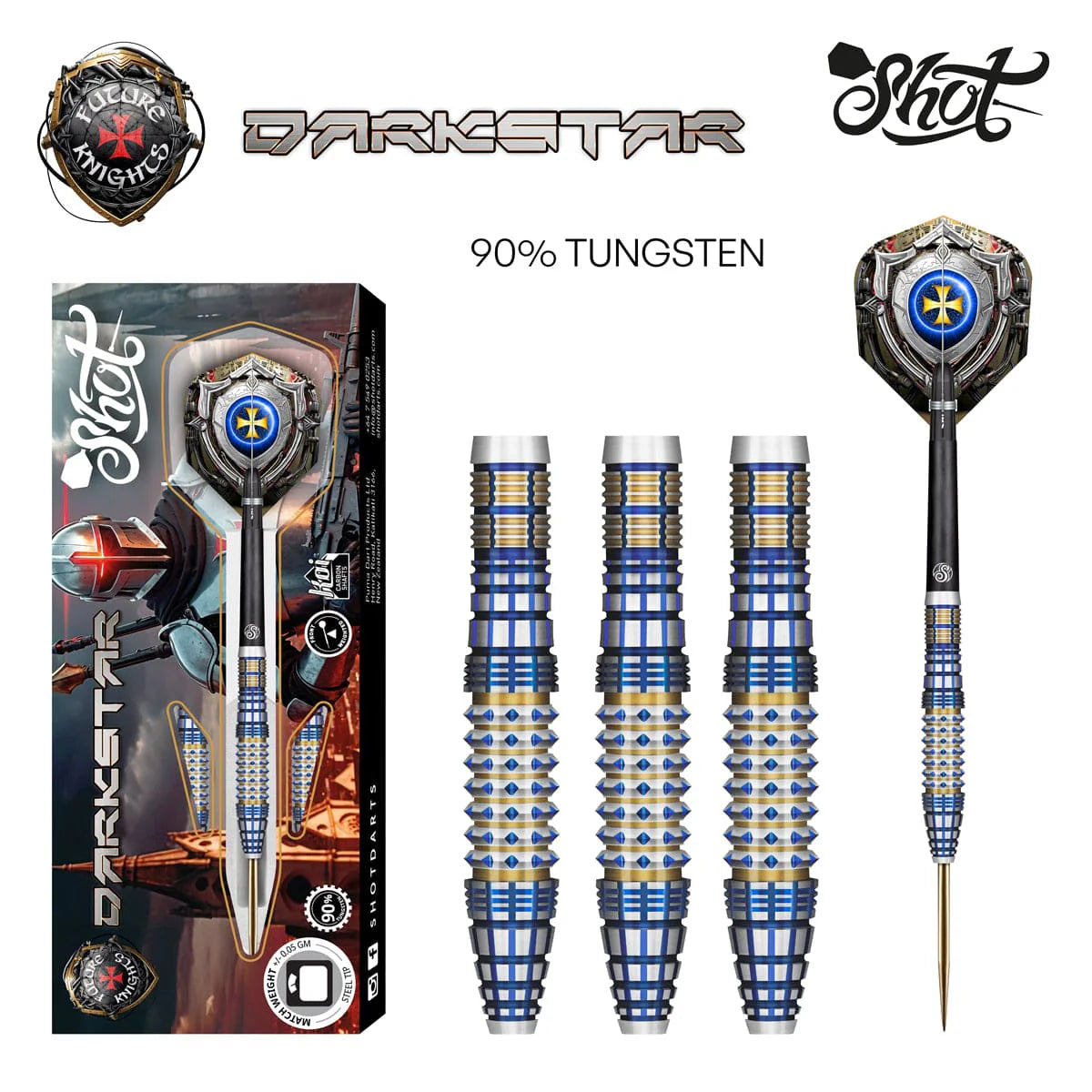 Shot Future Knights Darkstar Steel Tip Dart Set