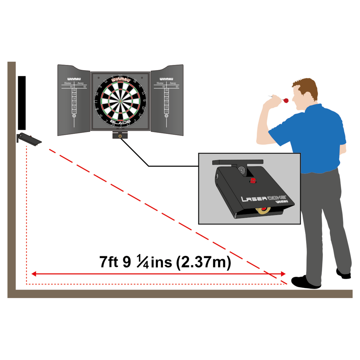 Winmau Laser Oche (Throwing Line)
