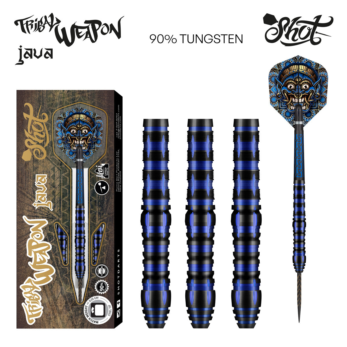Shot Tribal Weapon Java Steel Tip Dart Set
