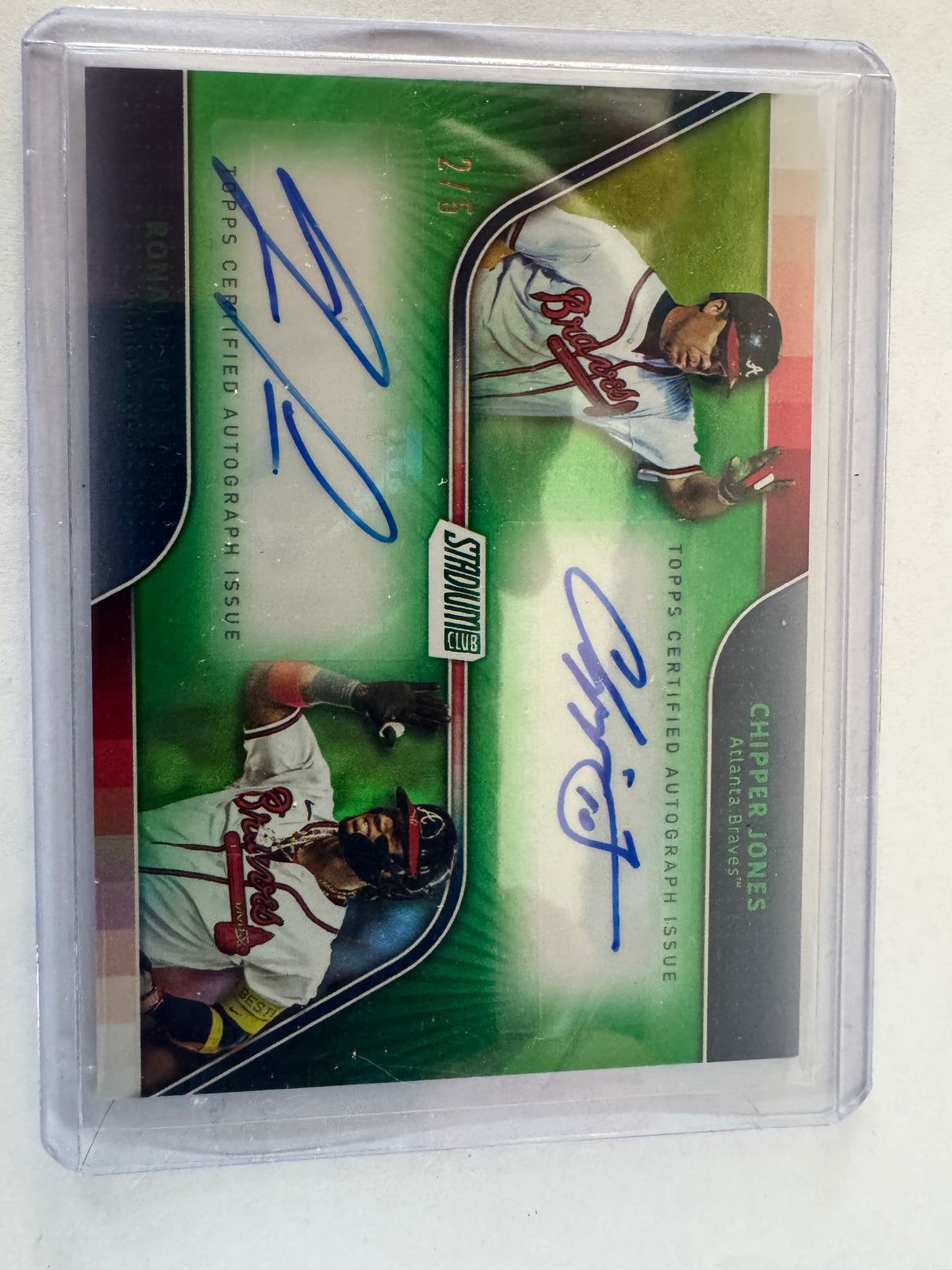 2025 Topps Stadium Club Ronald Acuna Jr Chipper Jones Dual Auto /5 Braves