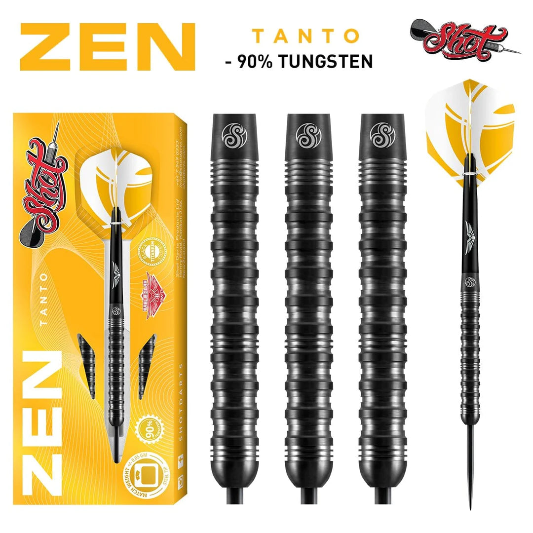 Shot Zen Tanto Steel Tip Dart Set-90%-Tungsten