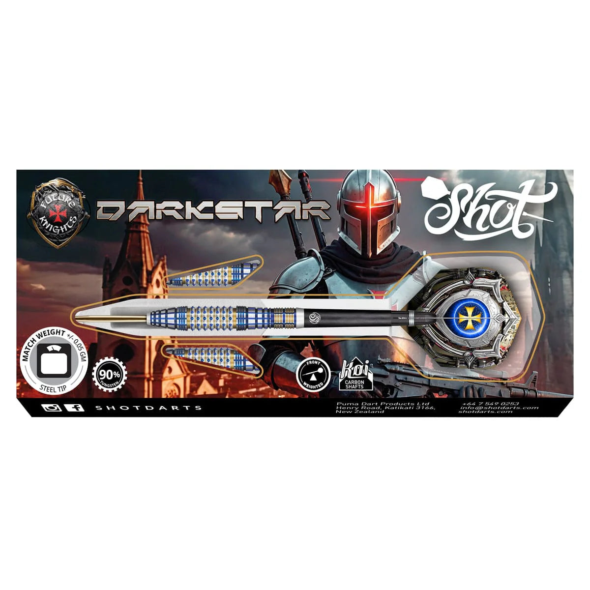 Shot Future Knights Darkstar Steel Tip  Dart Set