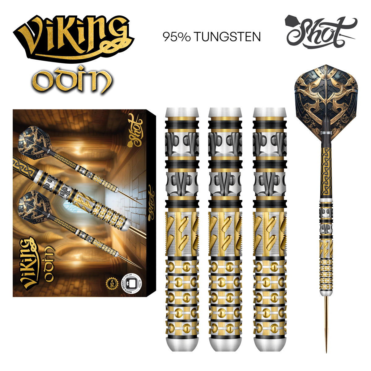 Shot Dart Viking Odin Steel Tip Dart Set 95% Tungsten